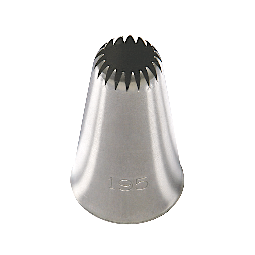 Кондитерская насадка открытая (французская) звезда №195, Tulip™ стандартный размер (diam. 6,5 mm; 19 лучей)
