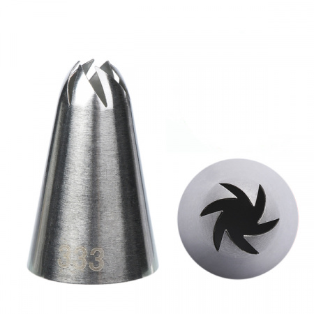 Кондитерская насадка 333/633 Закрытая звезда ∅ 15-20 мм 6 косых лучей, Эконом