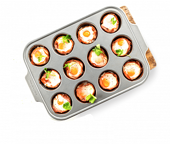 Форма для выпечки металлическая антипригарная | 12 кексов - kitchen aid Форма для выпечки металлическая антипригарная | 12 кексов - kitchen aid