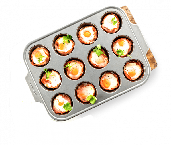 Форма для выпечки металлическая антипригарная | 12 кексов - kitchen aid Форма для выпечки металлическая антипригарная | 12 кексов - kitchen aid