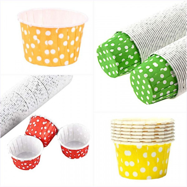 Бумажная капсула усиленная для выпечки капкейков Ø низ 5 см, высота 4 см | 100 шт Печать