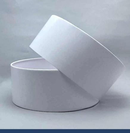 Коробка круглая с Окном (шайба) 145•60 мм Белая (крышка+дно)