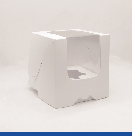 Коробка для 1-го капкейка 10•10•11 см Белая с Окном (сборная) | упак. 5-50 шт