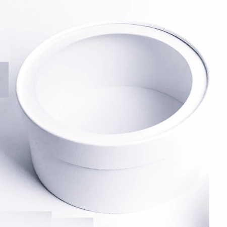 Коробка для выпечки круглая (шайба) 20•8 см РОЗОВАЯ (окно, крышка+дно) | упак. 5-20 шт