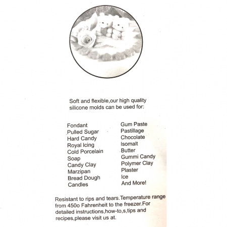 Молд силиконовый (вайнер) Бутон и Листья (мини)