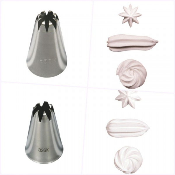 Кондитерская насадка полузакрытая звезда №826K, 853К | средний размер