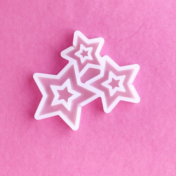 Силиконовая форма для шоколада-мастики-карамели 3 фигур - Звезда Силиконовая форма для шоколада-мастики-карамели 3 фигур - Звезда