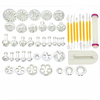 Большой набор для мастики: плунжеры, скалка, инструменты