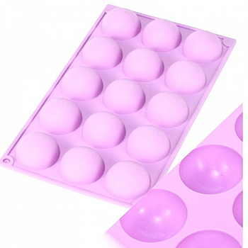 Форма силиконовая Полусфера 45*17 мм 15 фигур Форма силиконовая Полусфера 45*17 мм 15 фигур