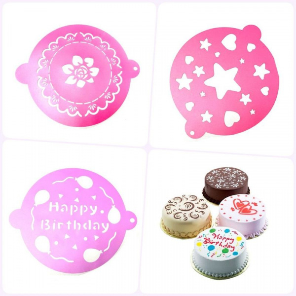 Трафареты для декора выпечки | Набор 3 шт (ДР) Трафареты для декора выпечки | Набор 3 шт (ДР)