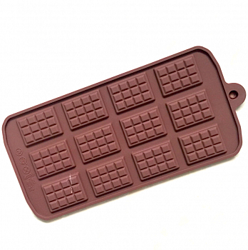 Силиконовая мини-форма 12 фигур Плитка 220*100*3 мм (Эконом) Силиконовая мини-форма 12 фигур Плитка 220*100*3 мм (Эконом)