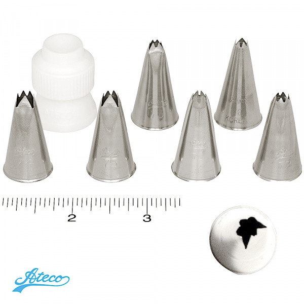 Кондитерская насадка Ateco рифлёный лист №71-76 | малый размер